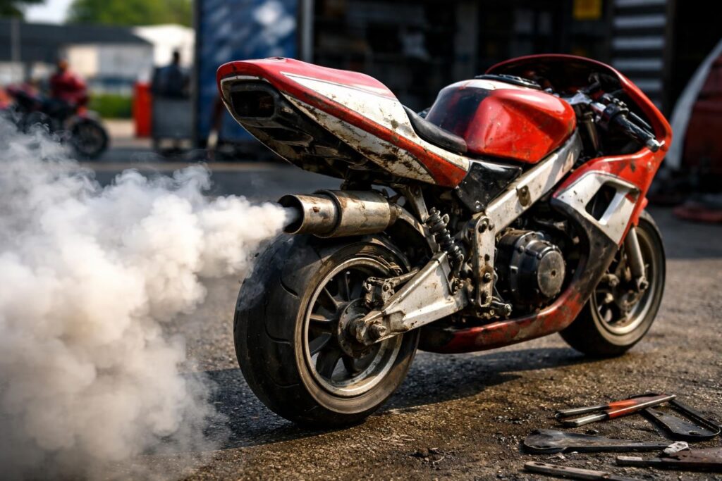 découvrez les causes possibles de la fumée blanche sur une pocket bike et comment y remédier efficacement pour assurer son bon fonctionnement.